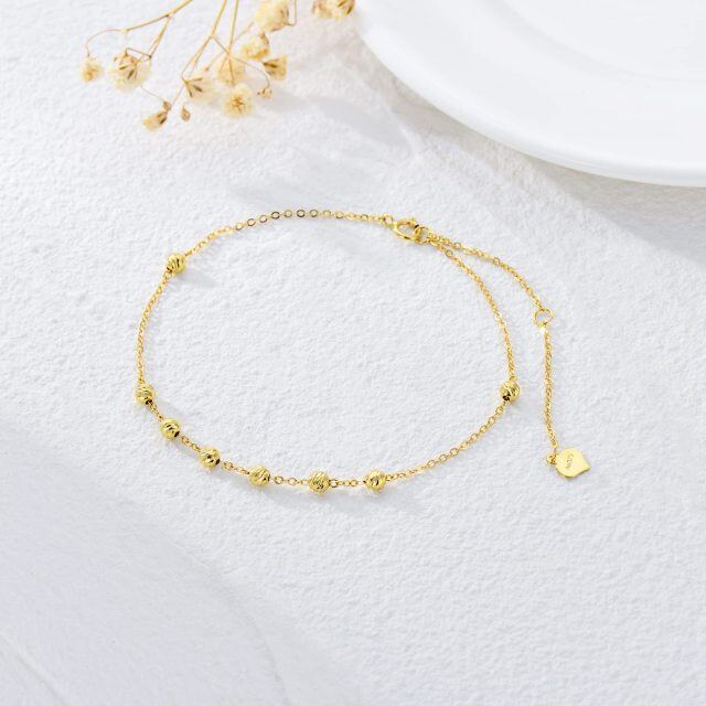 Bracelet de perles en métal doré 14K-2
