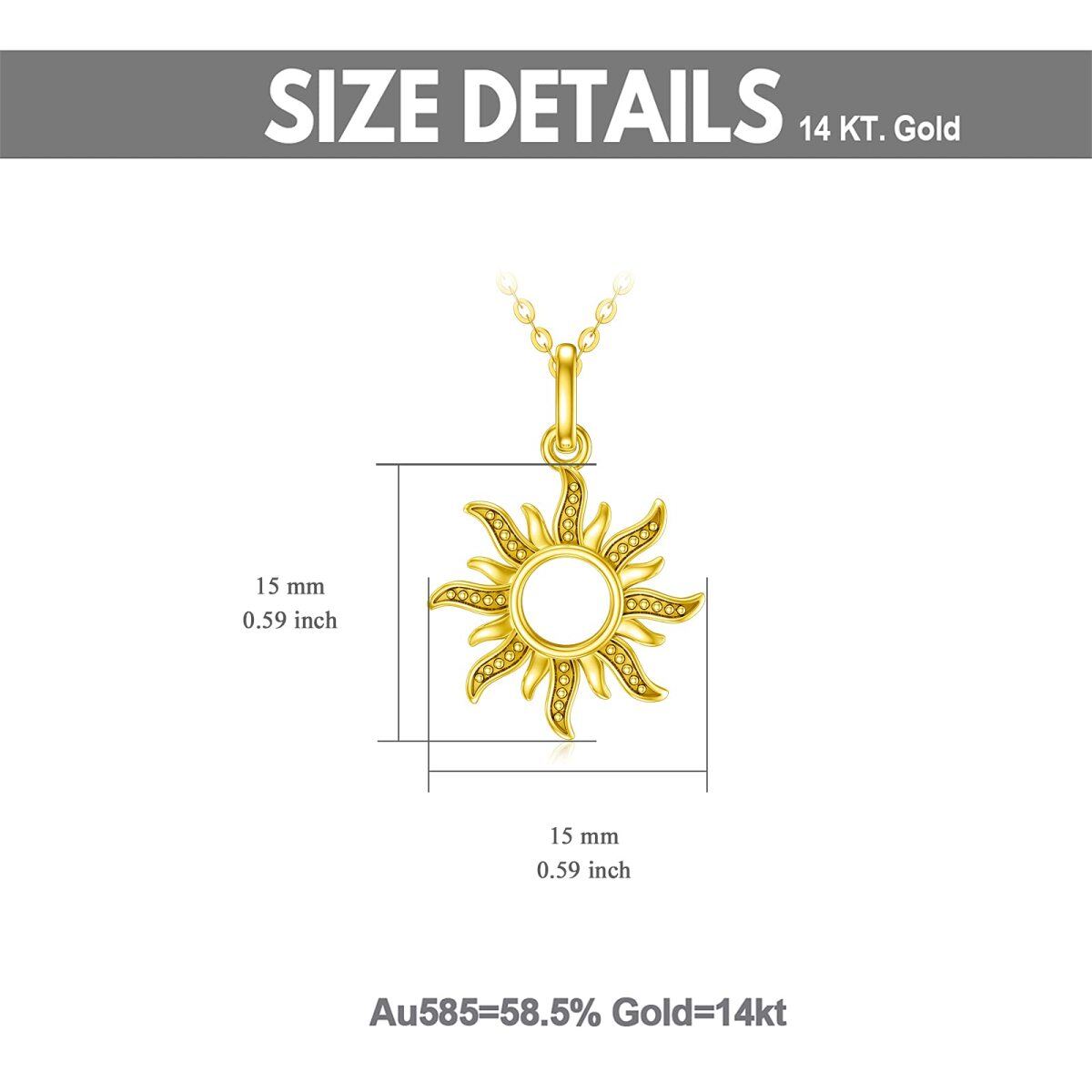 14K Gold Sun Pendant Necklace-5