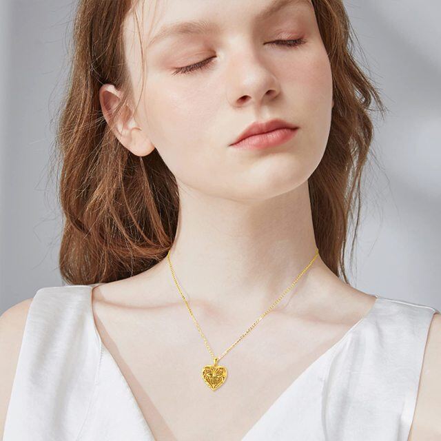 Sterling Silber mit Gelbgold plattiert Bienen personalisierte Foto Medaillon Halskette-1