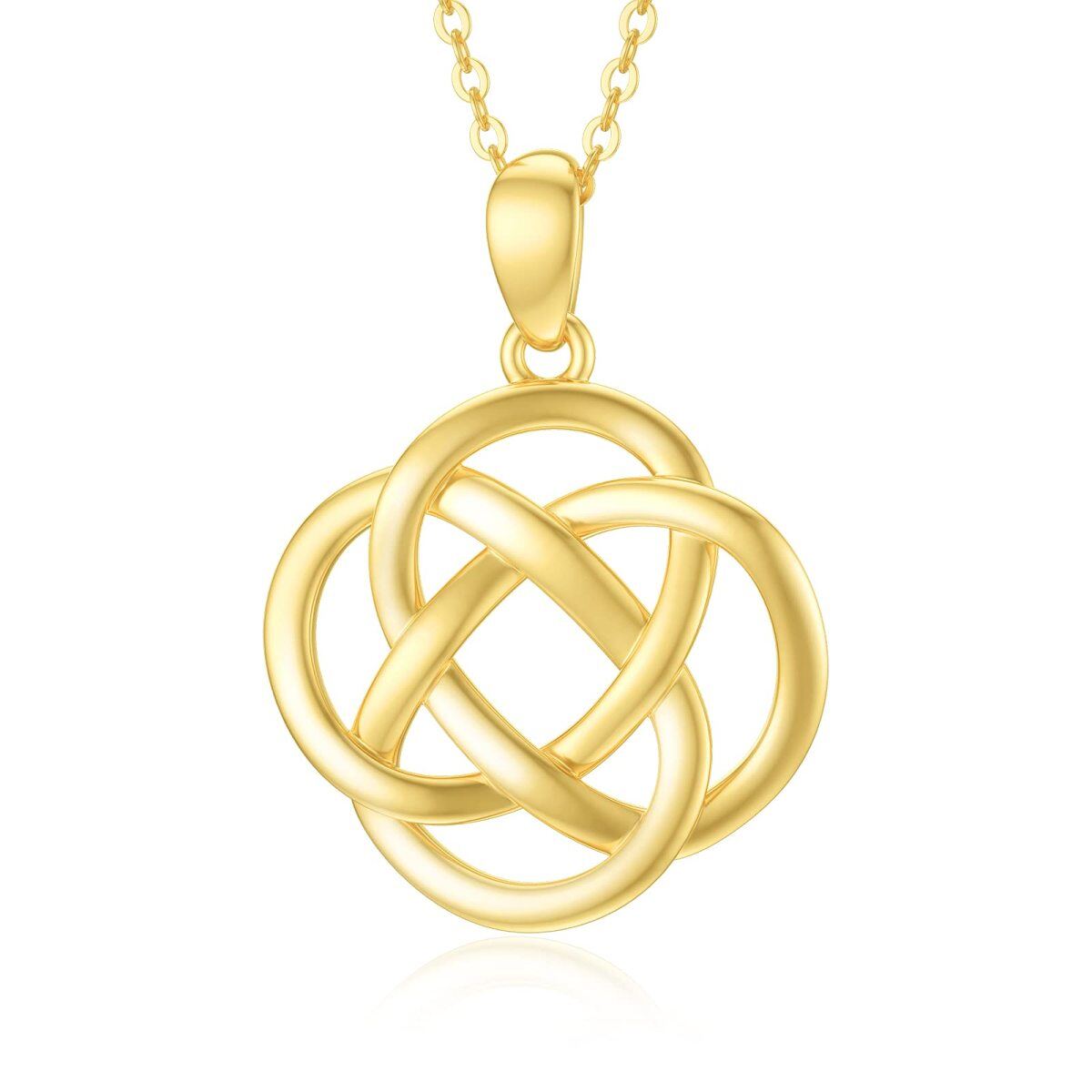 9K Gold Celtic Knot Pendant Necklace-1