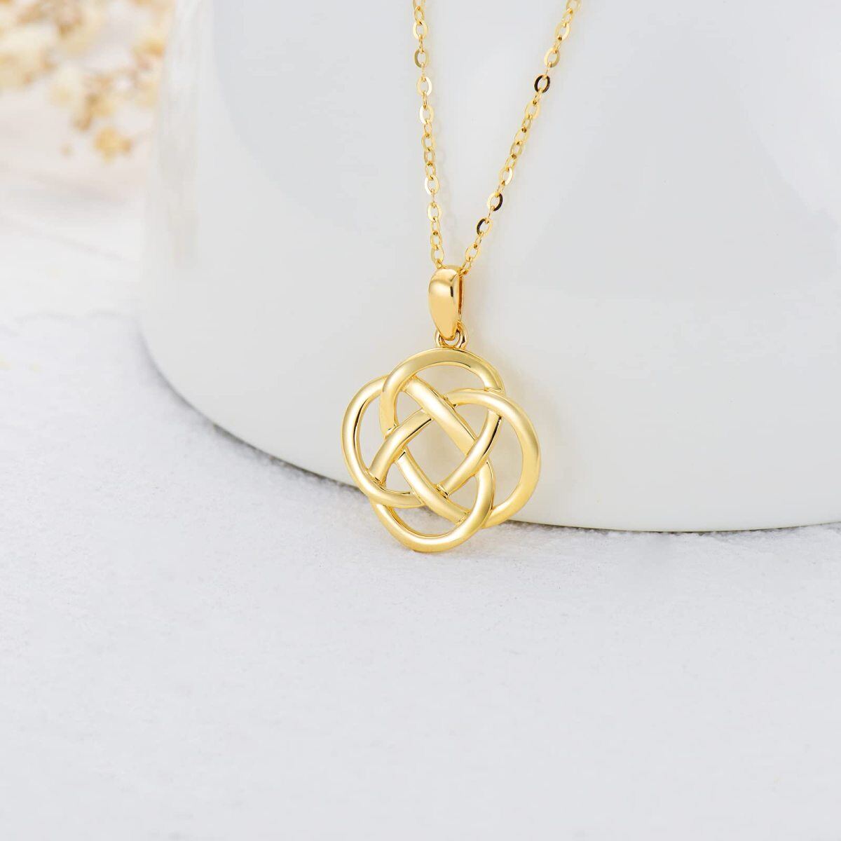 9K Gold Celtic Knot Pendant Necklace-4
