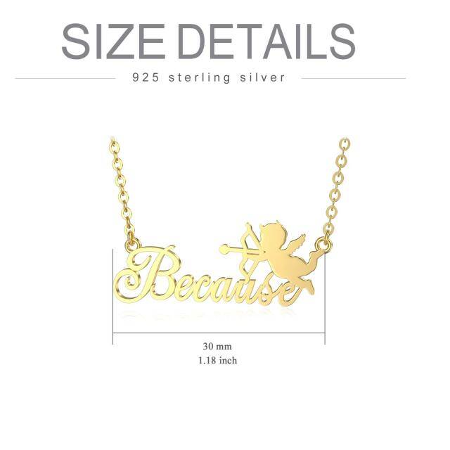 Collana con ciondolo con nome classico personalizzato in argento sterling placcato in oro giallo-3