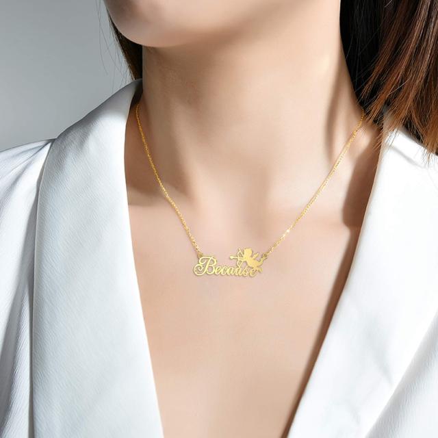 Collana con ciondolo con nome classico personalizzato in argento sterling placcato in oro giallo-2