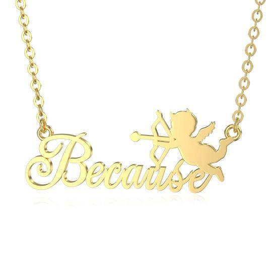 Sterling Silver with Yellow Gold Plated Personalized Classic Name Pendant Necklace