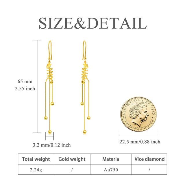 18k Gold Star Tassel Drop Earring Anniversary Gifts For Women-5