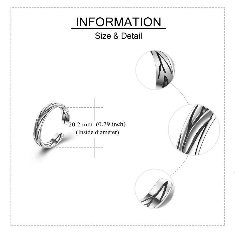 Sterling Silver Ring With Textured Opening Unisex 10 4aaeaf30df31925f5494c5830ddcc458