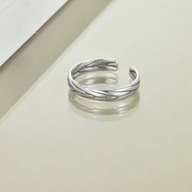 Bague ouverte en argent sterling-2