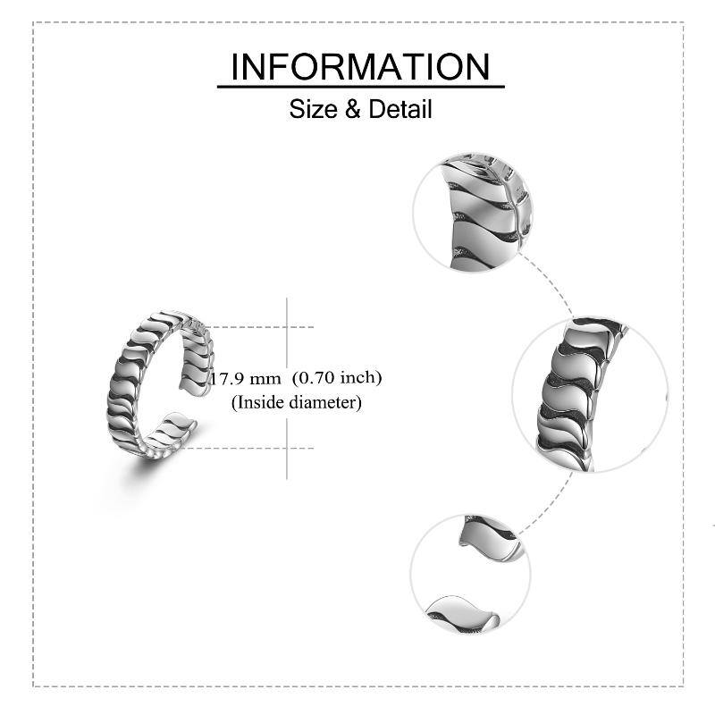 Adjustable Sterling Silver Open Ring for Women & Men 10 48c2bd7215798e0ce2a90c5071534fb5