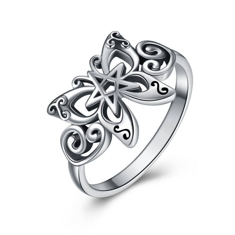 Sterling Silver Butterfly & Celtic Knot Ring-1