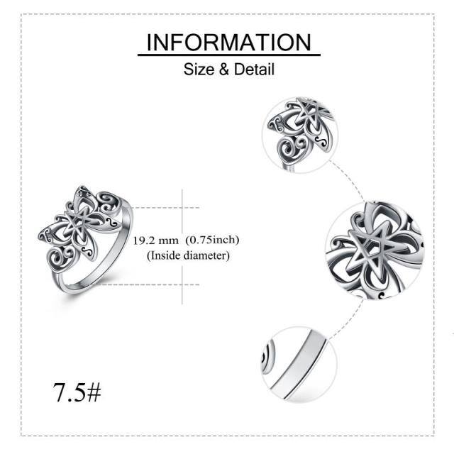 Sterling Silver Butterfly & Celtic Knot Ring-4