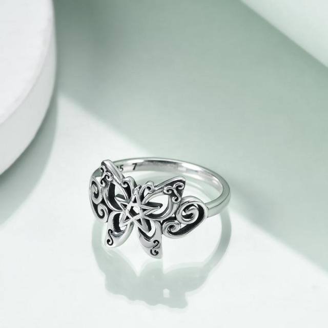 Sterling Silver Butterfly & Celtic Knot Ring-3