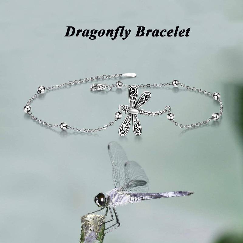 09b301fe0735498212a128716f699a71 - 925 Sterling Silver Dragonfly Bracelet Dragonfly Jewelry for Women Girls Gifts