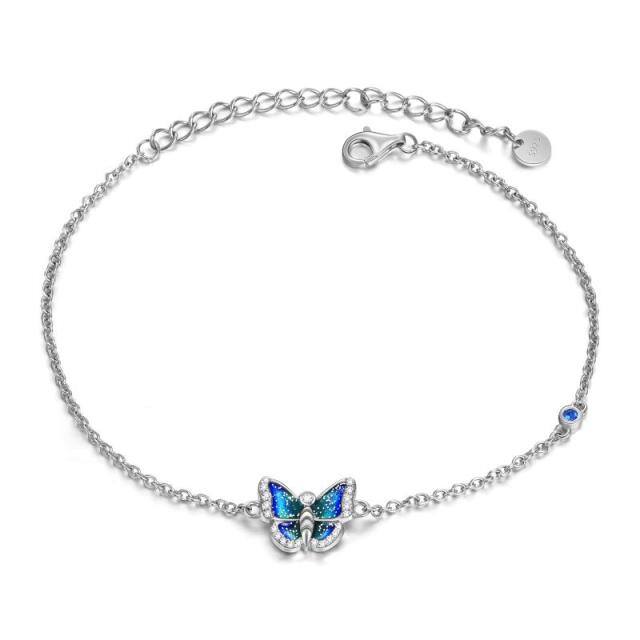Bracelet pendentif papillon en argent sterling et zircon-0