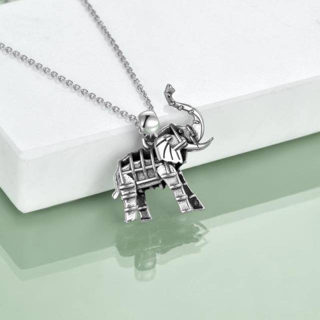 Sterling Silver Elephant Pendant Necklace-3