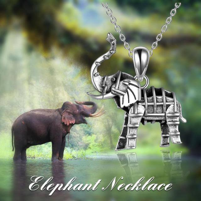 Sterling Silver Elephant Pendant Necklace-5