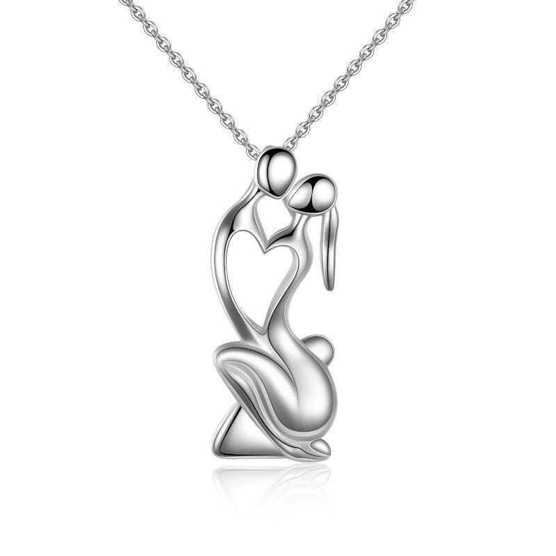 Sterling Silver Couple Pendant Necklace-1