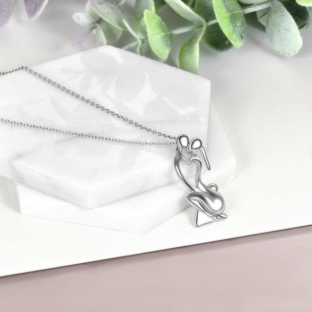 Sterling Silver Couple Pendant Necklace-2