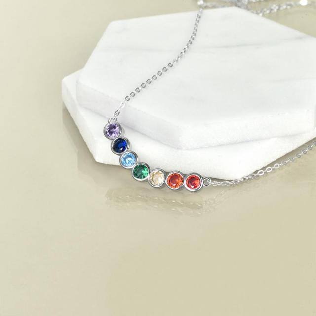 Sterling Silver Cubic Zirconia Chakras & Yoga Pendant Necklace-3