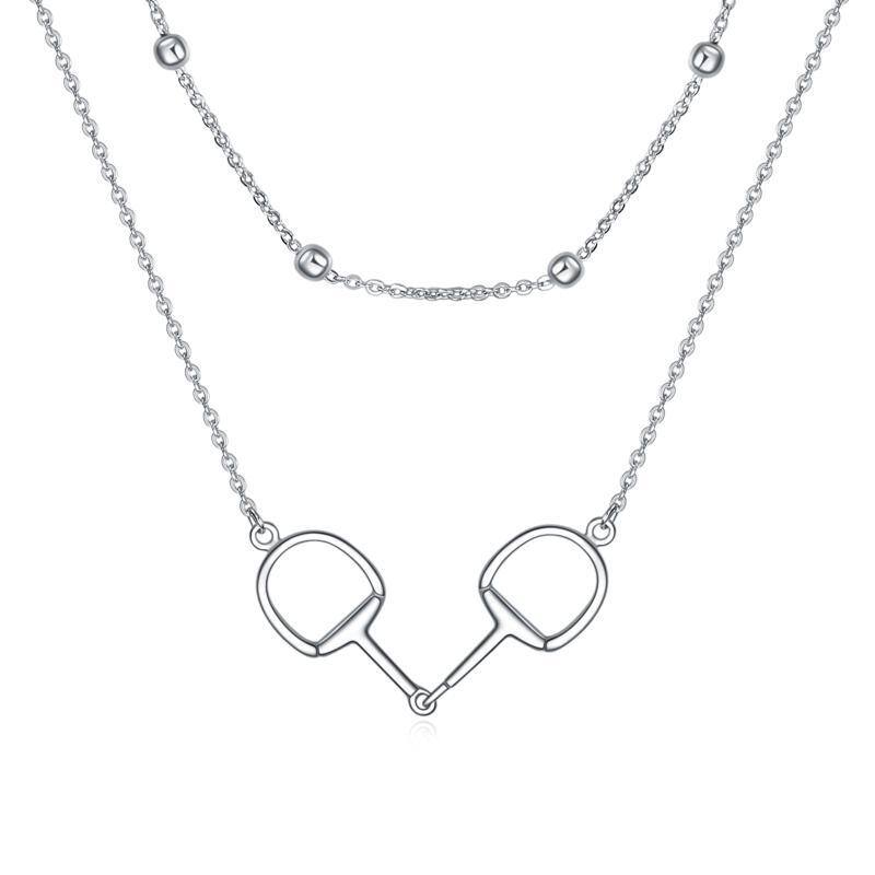 Collier superposé de chevaux en argent sterling-1