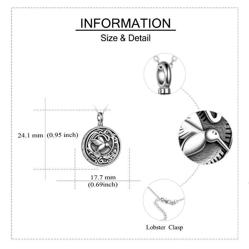 Sterling Silber Kolibri Urne Halskette mit eingraviertem Wort-6