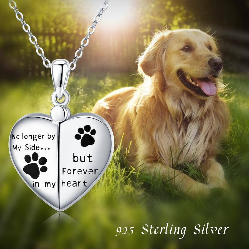 Collier en argent sterling avec mot gravé pour chien. chat et patte.-6