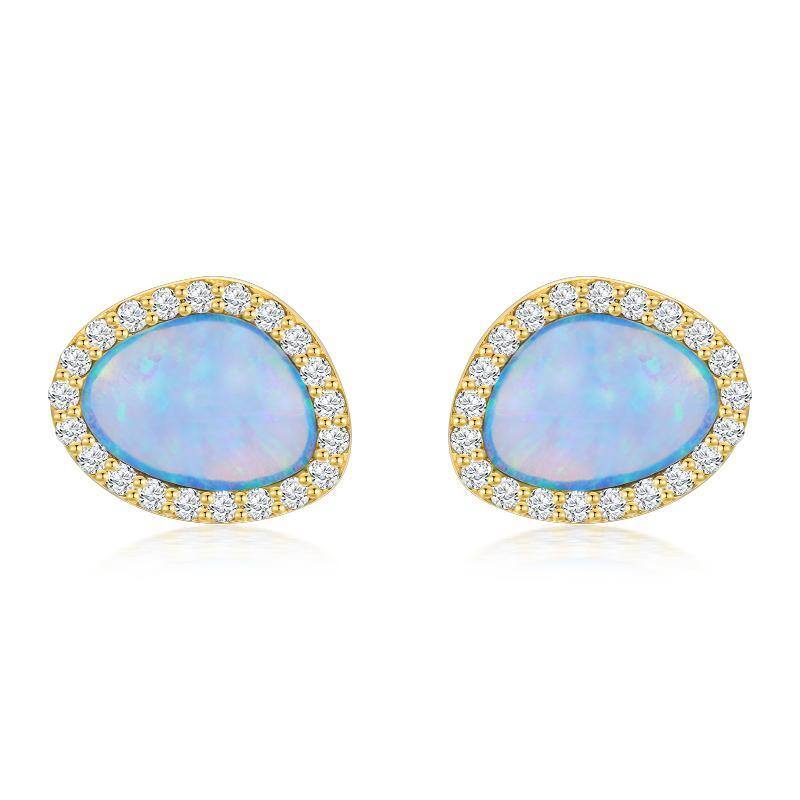 14K Gold Opal-Ohrstecker-1