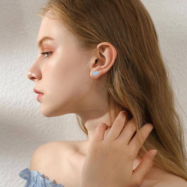 Boucles d'oreilles en or 14K avec opale-1