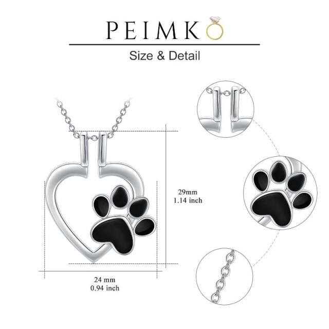 Sterling Silver Paw & Ring Holder Pendant Necklace-4