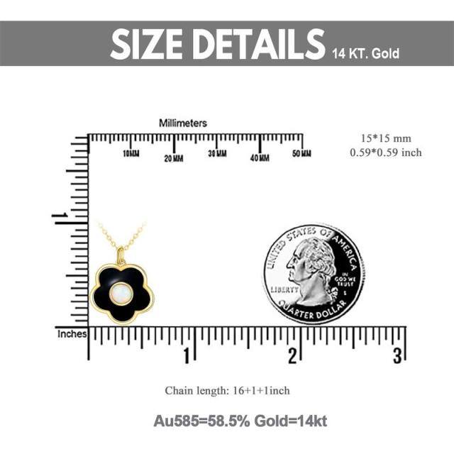 Colar com pingente de cerejeira em flor de opala em ouro 14K-5