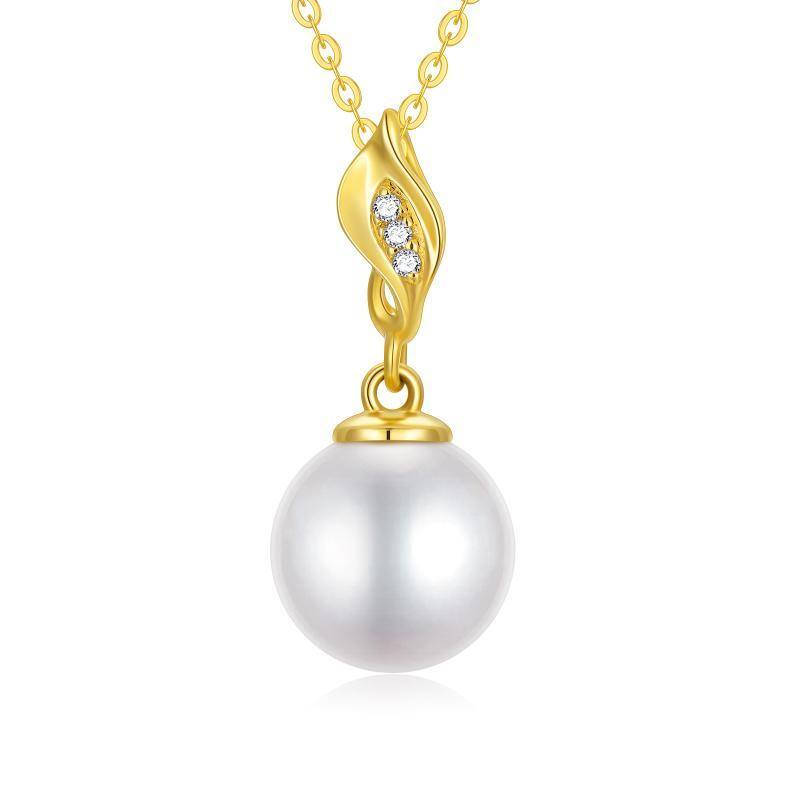 14K Gold 18'' +1'' +1'' Extender Inches Pearl Strand Necklace-1