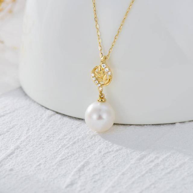14K Gold 18'' +1'' +1'' Extender Inches Pearl Strand Necklace-2