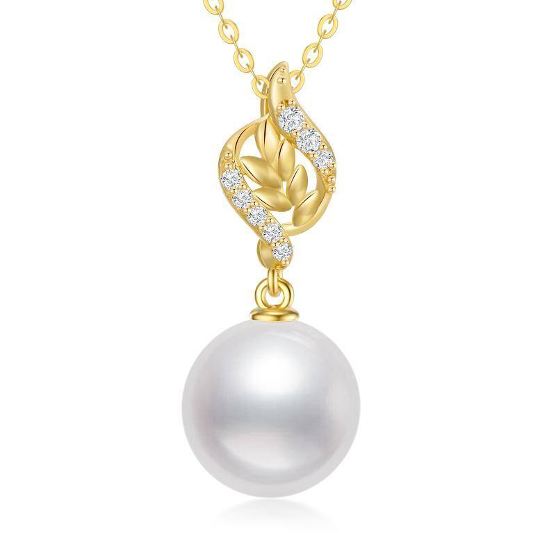 Collar de hilo de perlas de oro de 14 quilates de 18 1 1 pulgadas de extensión-1