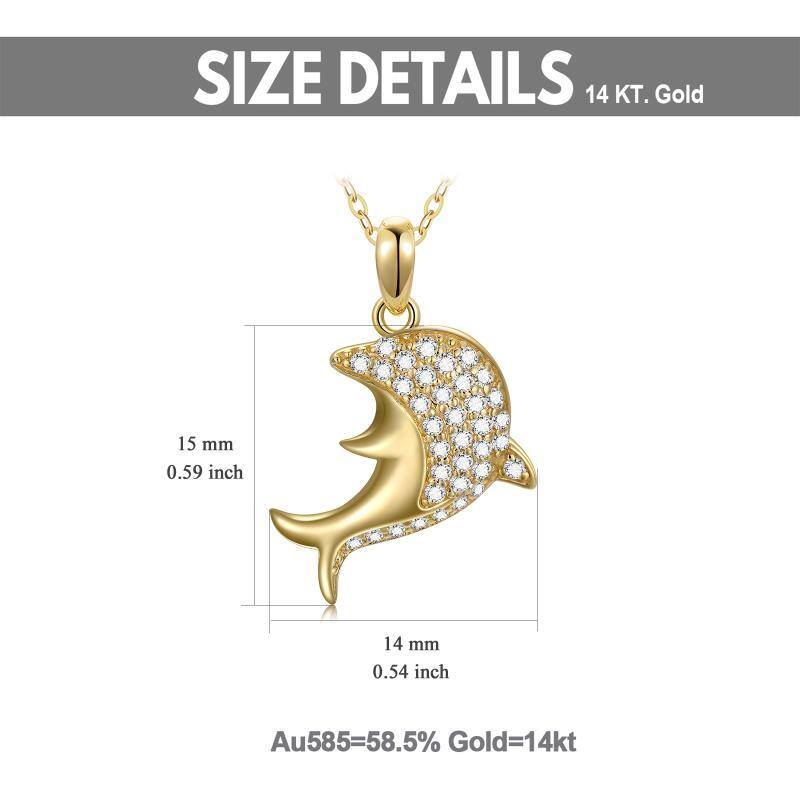 14K Gold Dolphin Pendant Necklace-5