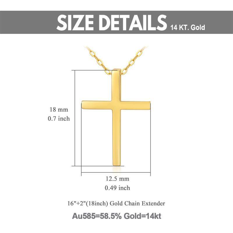 14K Gold Cross Pendant Necklace-6