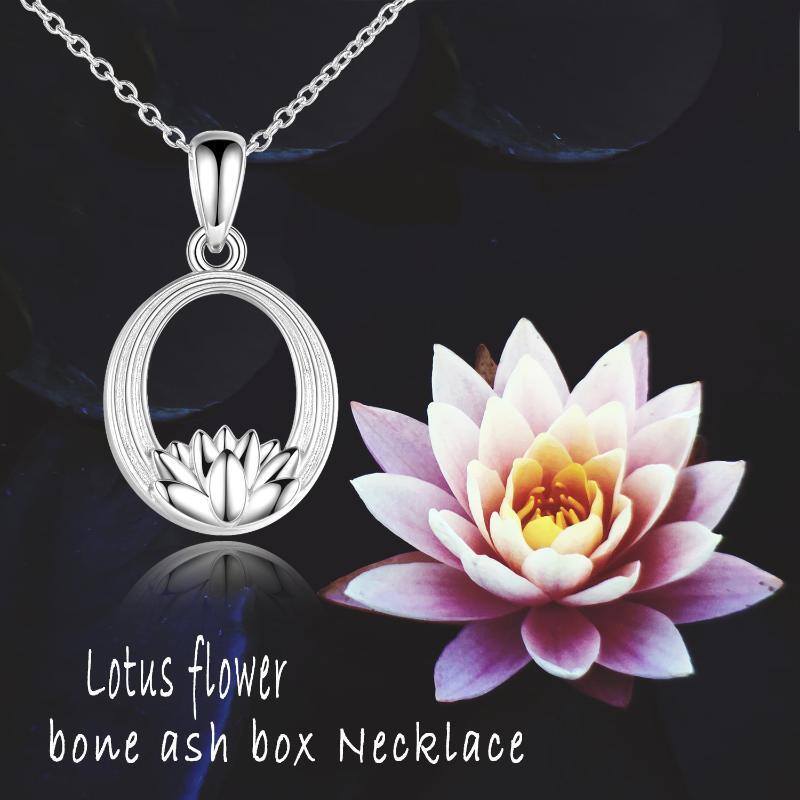 Sterling Silver Lotus Urn Necklace for Ashes-6