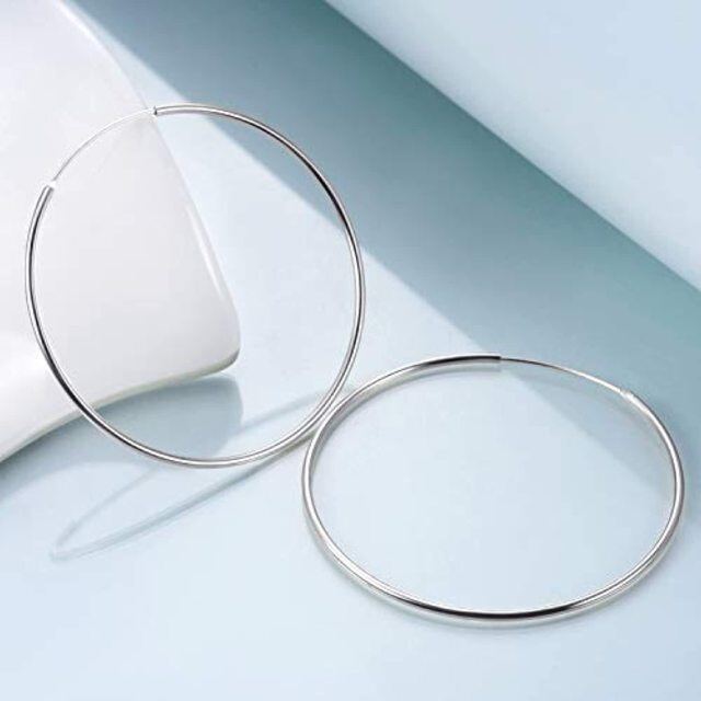 Sterling Silver Hoop Earrings-3