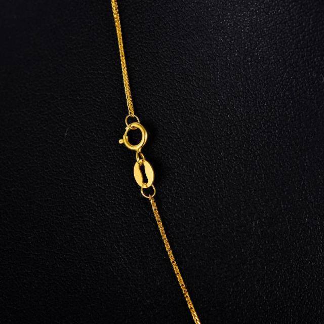 18K Gold Couple Chopin Chain Necklace-3