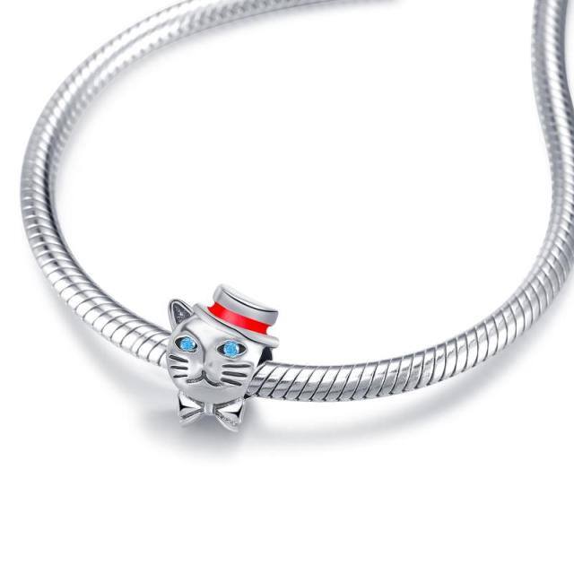 Sterling Silver Cat Bead Charm-3