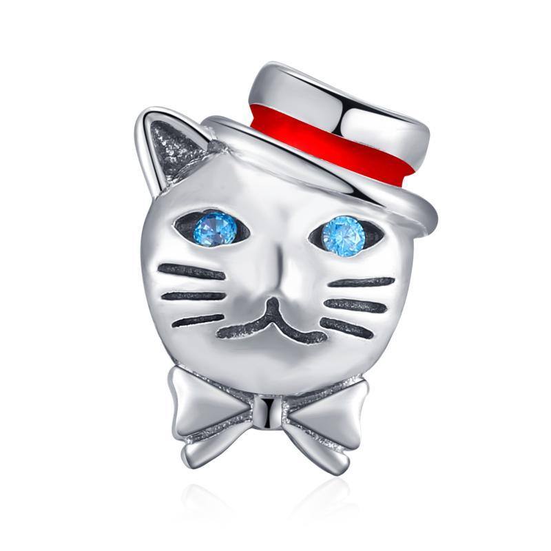 Sterling Silver Cat Bead Charm-1