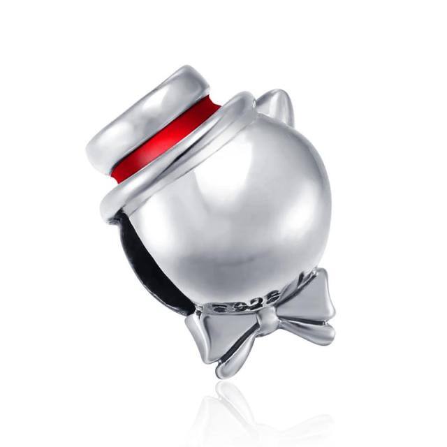 Sterling Silver Cat Bead Charm-2