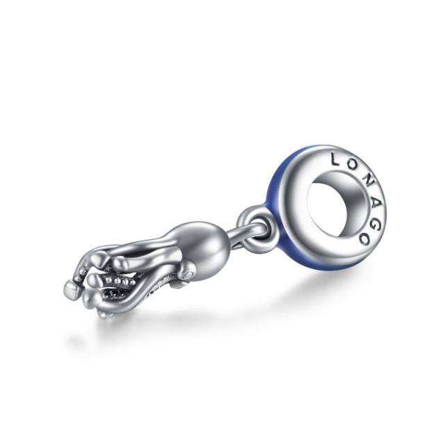 925 Sterling Silver Octopus Dangle Charm Enamel Charms for Bracelet-1