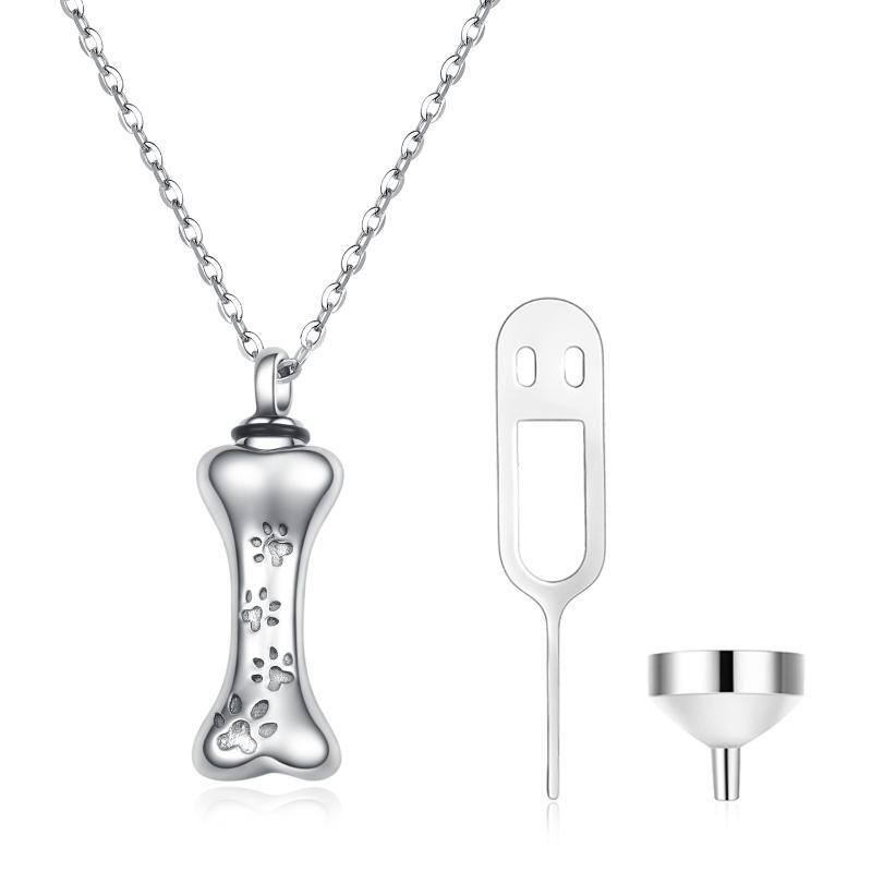 Sterling Silver Bone Pendant Necklace-1