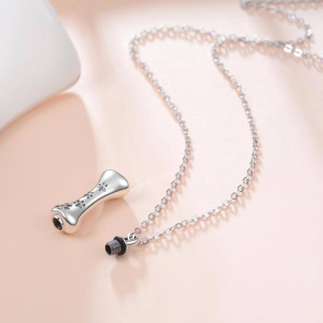 Sterling Silver Bone Pendant Necklace-3