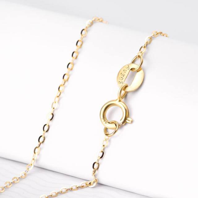 14K Gold Opal Round Pendant Necklace-3