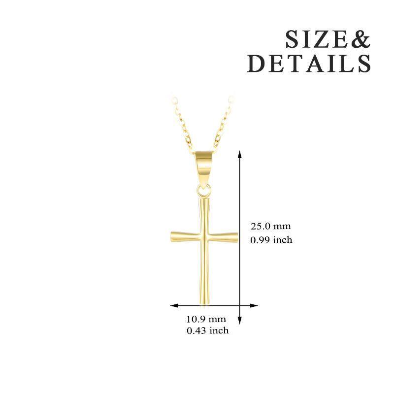 18K Gold Kreuz-Anhänger Halskette-7