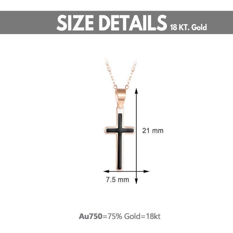 18K Rose Gold Cross Pendant Necklace-6