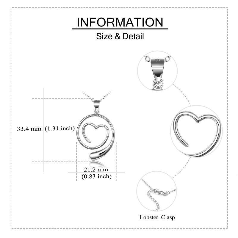 Sterling Silver Heart Pendant Wedding Ring Keeper Necklace-5