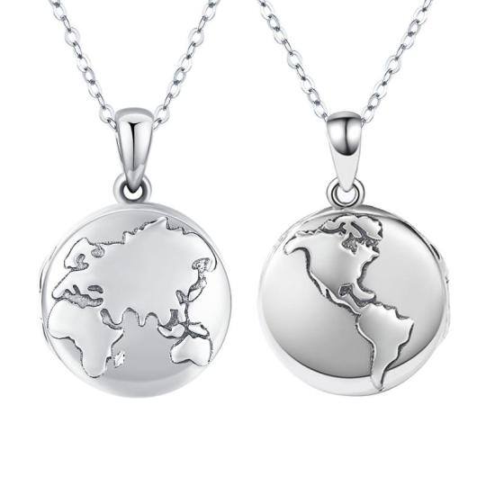 Sterling Silver Round Personalized Photo Locket Necklace