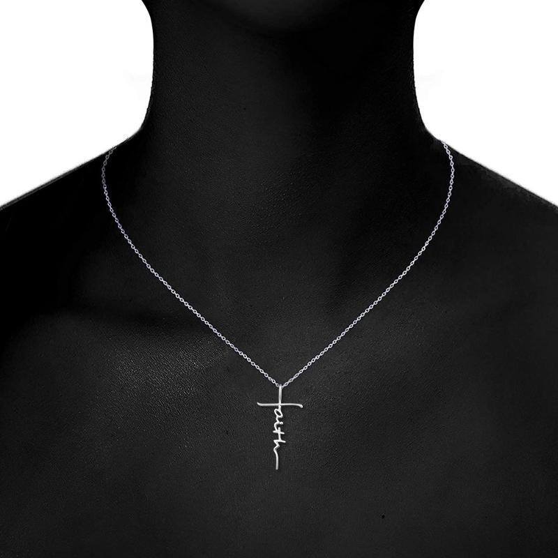 Sterling Silver Cross Pendant Necklace-4
