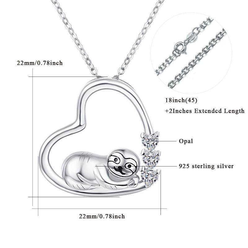 Collier pendentif coeur en argent sterling-9